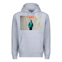 Heather Grey banksy nobody likes me boy Premium Hoodie - linhVisuals