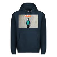 Navy banksy nobody likes me boy Premium Hoodie - linhVisuals