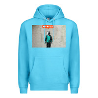 Ocean Blue banksy nobody likes me boy Premium Hoodie - linhVisuals