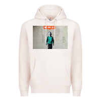 Pale Pink banksy nobody likes me boy Premium Hoodie - linhVisuals