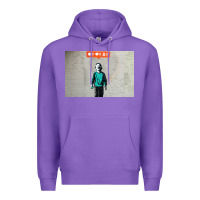 Purple banksy nobody likes me boy Premium Hoodie - linhVisuals