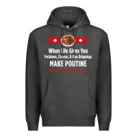 Charcoal Heather canada poutine quebec recipe french Premium Hoodie - linhVisuals