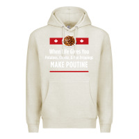 Oatmeal Heather canada poutine quebec recipe french Premium Hoodie - linhVisuals