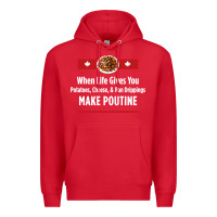 Red canada poutine quebec recipe french Premium Hoodie - linhVisuals