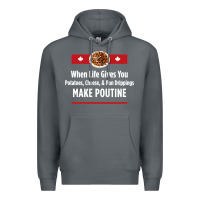 Rock canada poutine quebec recipe french Premium Hoodie - linhVisuals
