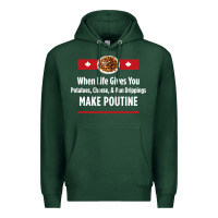 Sports Green canada poutine quebec recipe french Premium Hoodie - linhVisuals