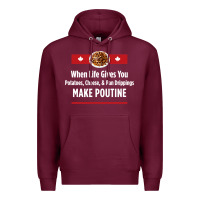 Burgundy canada poutine quebec recipe french Premium Hoodie - linhVisuals