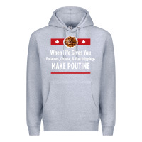 Heather Grey canada poutine quebec recipe french Premium Hoodie - linhVisuals