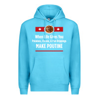 Ocean Blue canada poutine quebec recipe french Premium Hoodie - linhVisuals