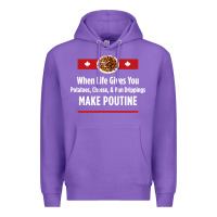Purple canada poutine quebec recipe french Premium Hoodie - linhVisuals