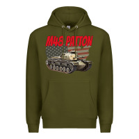 Army Green cold war battle tank m48 patton gamer Premium Hoodie - linhVisuals