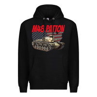 Black cold war battle tank m48 patton gamer Premium Hoodie - linhVisuals