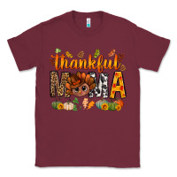 Burgundy thankful mama and turkey bbs Classic Tee - BundleAndBundleShop