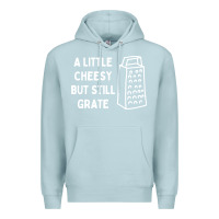 Blue Mist Cheesy But Still Grate Funny Pun Premium Hoodie - linhVisuals