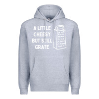 Heather Grey Cheesy But Still Grate Funny Pun Premium Hoodie - linhVisuals