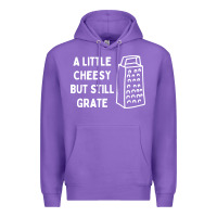 Purple Cheesy But Still Grate Funny Pun Premium Hoodie - linhVisuals