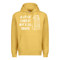 Antique Gold Cheesy But Still Grate Funny Pun Premium Hoodie - linhVisuals