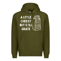 Army Green Cheesy But Still Grate Funny Pun Premium Hoodie - linhVisuals