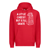 Red Cheesy But Still Grate Funny Pun Premium Hoodie - linhVisuals