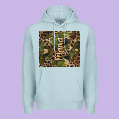 Camouflage Mama Premium Hoodie Designed By Barkaloodesign