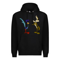 Black coyote and the road runner Premium Hoodie - linhVisuals