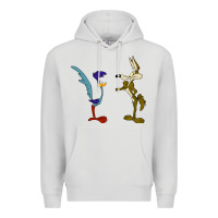 Dove Grey coyote and the road runner Premium Hoodie - linhVisuals