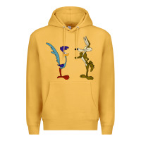 Mustard coyote and the road runner Premium Hoodie - linhVisuals