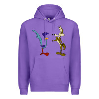Purple coyote and the road runner Premium Hoodie - linhVisuals