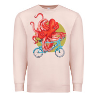 Pale Pink Cycling octopus Premium Sweatshirt - Bettercallsaul