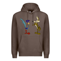 Coffee coyote and the road runner Premium Hoodie - linhVisuals