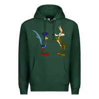 Sports Green coyote and the road runner Premium Hoodie - linhVisuals