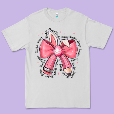 Easter Bunny Pencil Bow Premium Tee Designed By Cowhidedigitalart