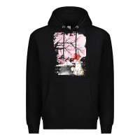Black japan t  shirt sakura cat t  shirt Premium Hoodie - linhVisuals