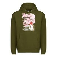 Army Green japan t  shirt sakura cat t  shirt Premium Hoodie - linhVisuals