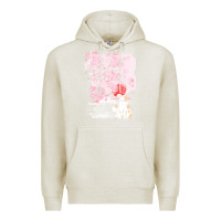 Oatmeal Heather japan t  shirt sakura cat t  shirt Premium Hoodie - linhVisuals