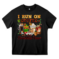 Black i run on coffee and christmas cheer Heavy Core Tee - FaDigitalArtStudio
