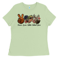 Matcha Peace Love White Tailed Deer Ladies Tee - LillyAllenDesigns
