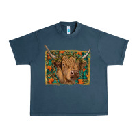 Midnight Navy highland cow fall Urban Heavy Tee - RanaPortraitStore