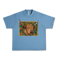 Pebble Blue highland cow fall Urban Heavy Tee - RanaPortraitStore
