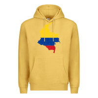 Antique Gold colombia Flag Map Drawing Line Art Premium Hoodie - linhVisuals