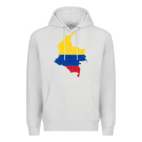 Dove Grey colombia Flag Map Drawing Line Art Premium Hoodie - linhVisuals