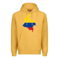 Mustard colombia Flag Map Drawing Line Art Premium Hoodie - linhVisuals