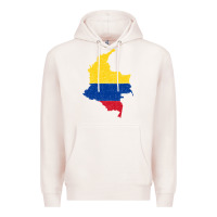 Pale Pink colombia Flag Map Drawing Line Art Premium Hoodie - linhVisuals