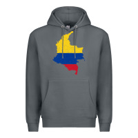 Rock colombia Flag Map Drawing Line Art Premium Hoodie - linhVisuals