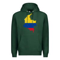Sports Green colombia Flag Map Drawing Line Art Premium Hoodie - linhVisuals