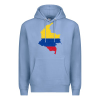 Colony Blue colombia Flag Map Drawing Line Art Premium Hoodie - linhVisuals