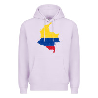 Lilac colombia Flag Map Drawing Line Art Premium Hoodie - linhVisuals