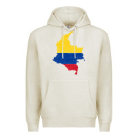 Oatmeal Heather colombia Flag Map Drawing Line Art Premium Hoodie - linhVisuals