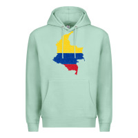 Seafoam colombia Flag Map Drawing Line Art Premium Hoodie - linhVisuals