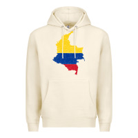 Tofu colombia Flag Map Drawing Line Art Premium Hoodie - linhVisuals
